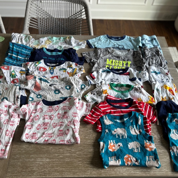 Bundle of toddler boy pajamas / play outfits (4T), 11 sets for summer/fall - EUC - Picture 1 of 5